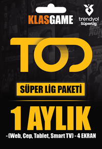 TOD 1 Aylık Süper Lig Paketi (Web, Cep, Tablet, Smart TV)